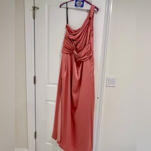 Theia - Gloria Twist Column Gown, Size 12, Color Sugar Coral